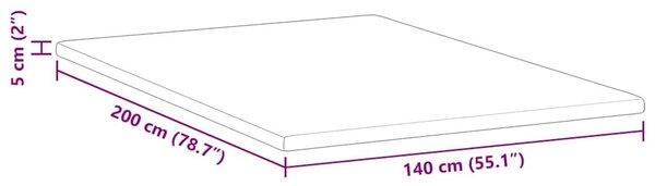 VidaXL Memóriahab matrac topper 140 x 200 cm Thick Puha Fehér