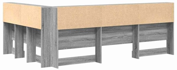 VidaXL Tároló fejtámla Szürke Sonoma 207,5 x 137,5 x 76,5 cm Faanyag