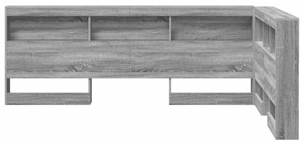 VidaXL Tároló fejtámla Szürke Sonoma 207,5 x 137,5 x 76,5 cm Faanyag