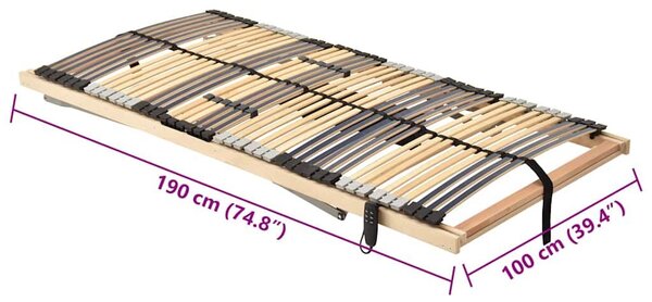 VidaXL Lécalap Barna 100 x 190 cm Tömör bükkfa