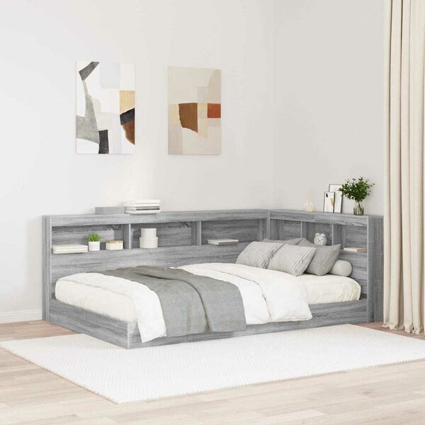 VidaXL Tároló fejtámla Szürke Sonoma 207,5 x 137,5 x 76,5 cm Faanyag