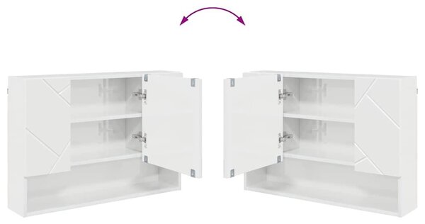 VidaXL Fürdőszoba bútor szett 2 pcs Magasfényű fehér 76.5 x 35 x 64 cm