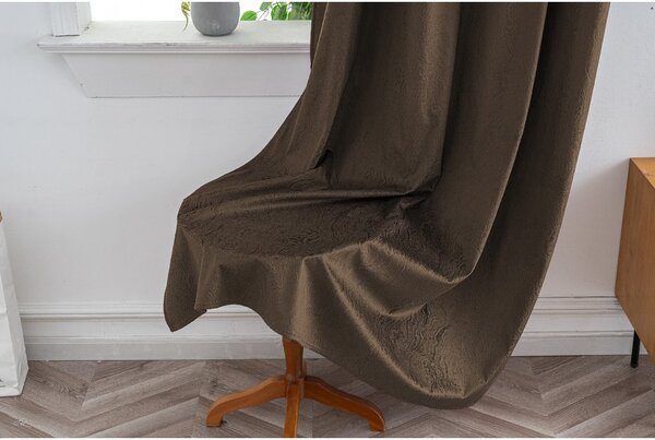 DUNES VELVET sötétítő függöny 140x250 cm, barna Felfüggesztés: Hullámos sínszalag