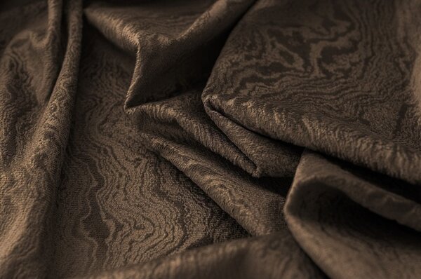 DUNES VELVET sötétítő függöny 140x250 cm, barna Felfüggesztés: Hullámos sínszalag