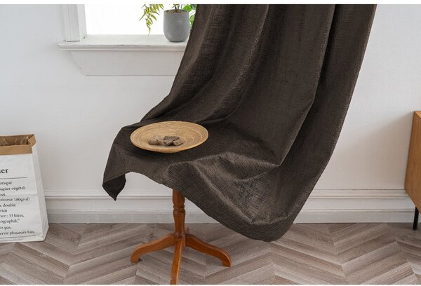 Sötétítő függöny LOOM VELVET 140x250 cm, barna Felfüggesztés: Fém gyűrűk