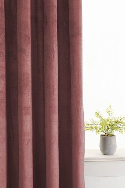 Sötétítő függöny ELVIO VELVET 140x250 cm, antik rózsaszín Felfüggesztés: Fém gyűrűk