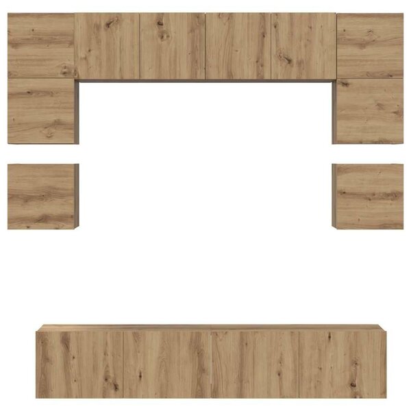 VidaXL TV szekrény garnitúra 8 pcs Artisan tölgy Faanyag