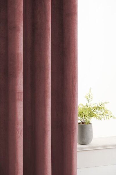 Sötétítő függöny ELVIO VELVET 140x250 cm, antik rózsaszín Felfüggesztés: Fém gyűrűk