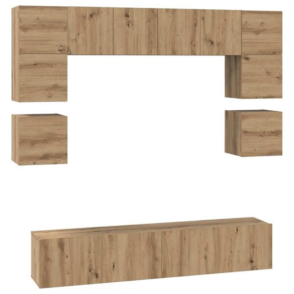 VidaXL TV szekrény garnitúra 8 pcs Artisan tölgy Faanyag
