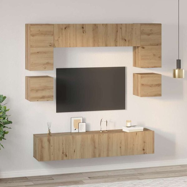 VidaXL TV szekrény garnitúra 8 pcs Artisan tölgy Faanyag