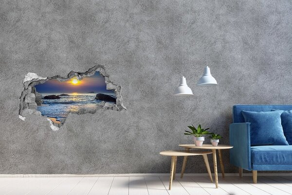3d lyuk fal dekoráció Sunset tengeren