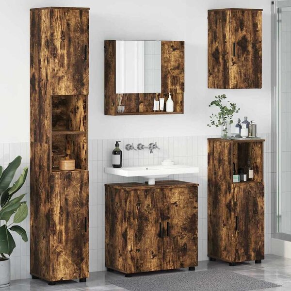 VidaXL Fürdőszoba bútor szett 5 pcs Füstölt tölgy 61 x 35 x 64 cm