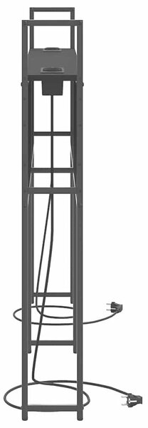 VidaXL Tárolós Fejtámla Töltő Állomással Musta tammi 150 cm Faanyag