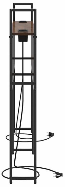 VidaXL Tárolós Fejtámla Töltő Állomással barna tölgy 150 cm Faanyag