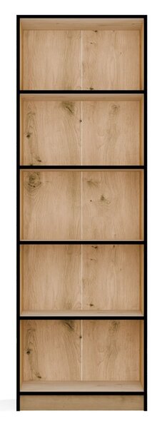 Aldabra R60 könyvespolc 60x30x182 cm, tölgy-fekete
