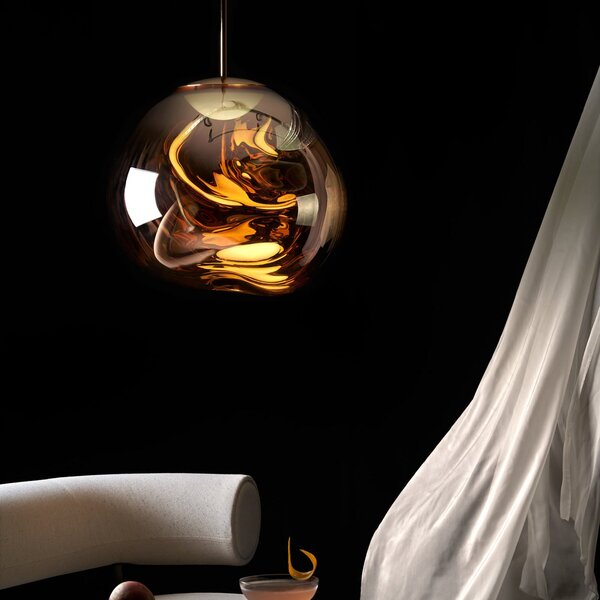 Függőlámpa Tom Dixon, Melt Mini, dimmable, Arany / Sárgaréz, Nappali, Műanyag, Dizájn