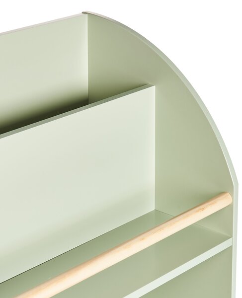 Háromszintes könyvespolc LILOET 102 cm Világoszöld