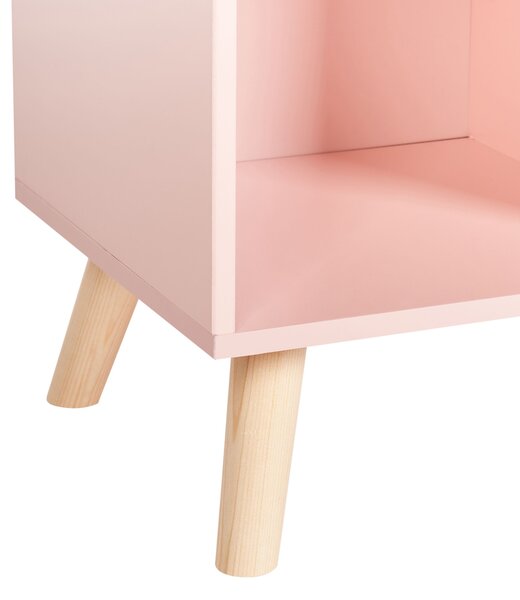 Háromszintes könyvespolc LILOET 102 cm Pasztellrózsaszín