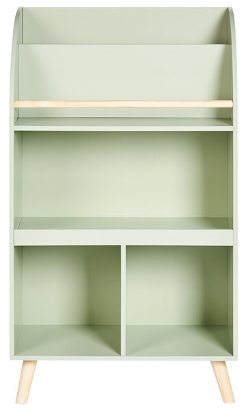 Háromszintes könyvespolc LILOET 102 cm Világoszöld