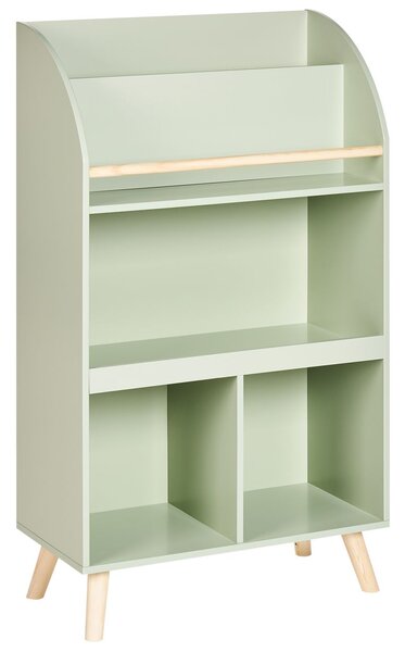 Háromszintes könyvespolc LILOET 102 cm Világoszöld