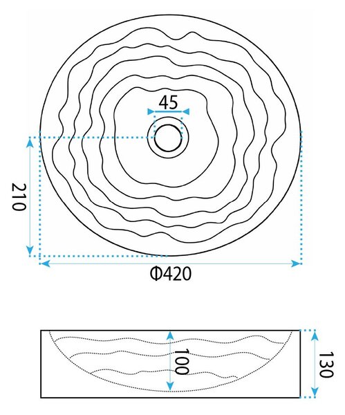 Rea Calla, pultra szerelhető mosdó 420x420x130 mm, fehér, REA-U3507