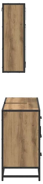VidaXL Fürdőszoba bútor szett fiókkal 2 pcs Artisan tölgy Faanyag
