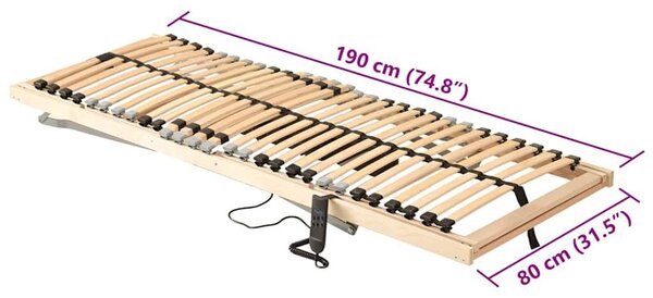 VidaXL Lécalap Barna 80 x 190 cm Tömör bükkfa
