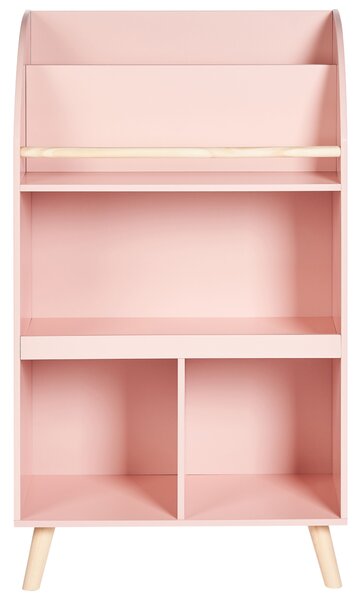 Háromszintes könyvespolc LILOET 102 cm Pasztellrózsaszín