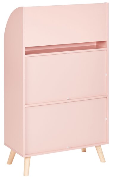 Háromszintes könyvespolc LILOET 102 cm Pasztellrózsaszín