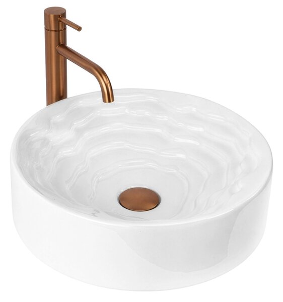 Rea Calla, pultra szerelhető mosdó 420x420x130 mm, fehér, REA-U3507