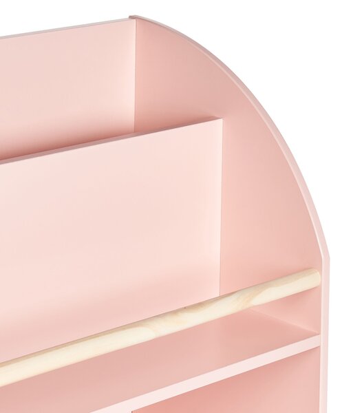 Háromszintes könyvespolc LILOET 102 cm Pasztellrózsaszín