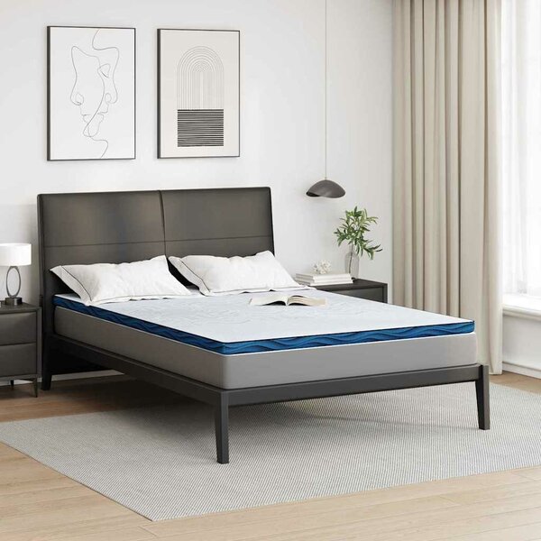 VidaXL Matrac topper 140 x 190 cm vastag Jacquard szövet Fehér