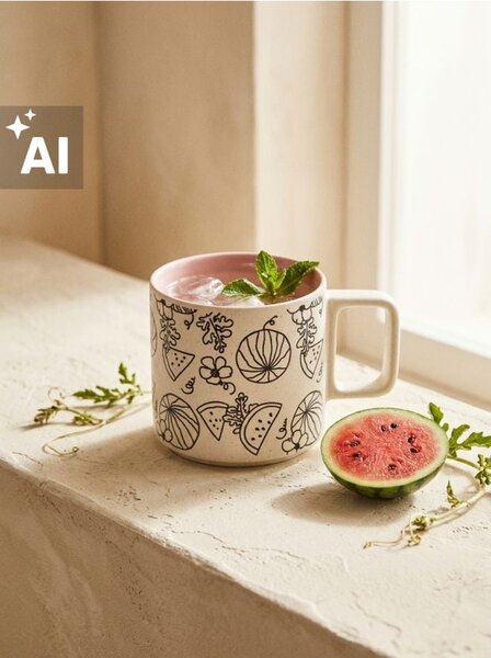 Sinsay - Kerámiabögre füllel - pasztellpink