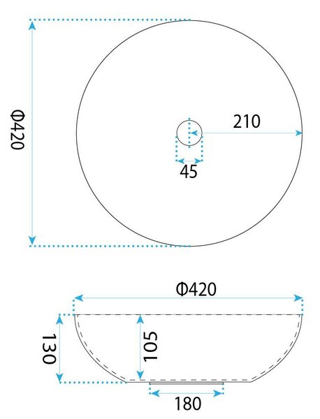 Rea Babilon, pultra szerelhető mosdó 420x420x130 mm, fekete-arany, REA-U5418