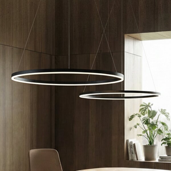 Függőlámpa Arcchio, Albiona, dimmable, Fekete, Konyha, Fém, Modern