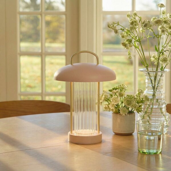 Asztali lámpa Nordlux, Mirano, dimmable, Rózsaszín / Rosé, Nappali, Fém, Skandináv
