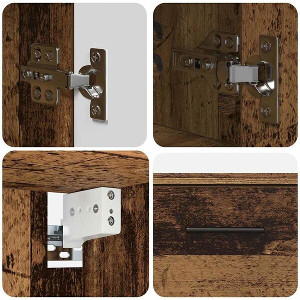 VidaXL Fürdőszoba bútor szett 2 pcs Régi fa 76.5 x 35 x 64 cm Faanyag