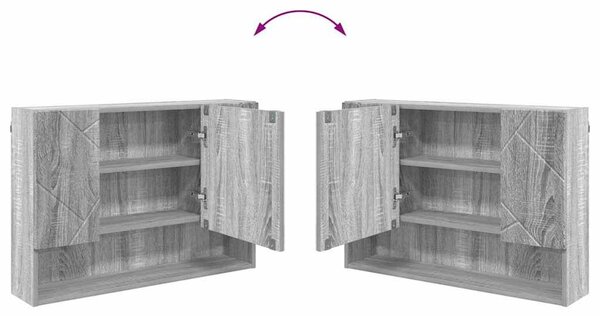 VidaXL Fürdőszoba bútor szett 2 pcs Szürke sonoma 76.5 x 35 x 64 cm