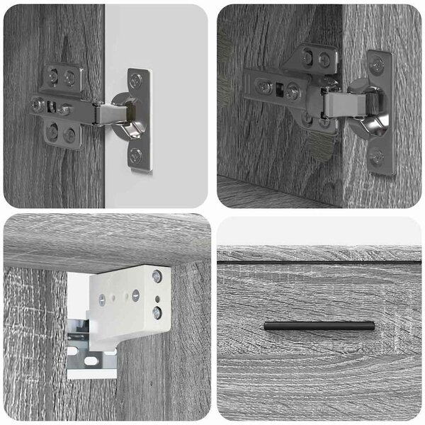 VidaXL Fürdőszoba bútor szett 2 pcs Szürke sonoma 76.5 x 35 x 64 cm