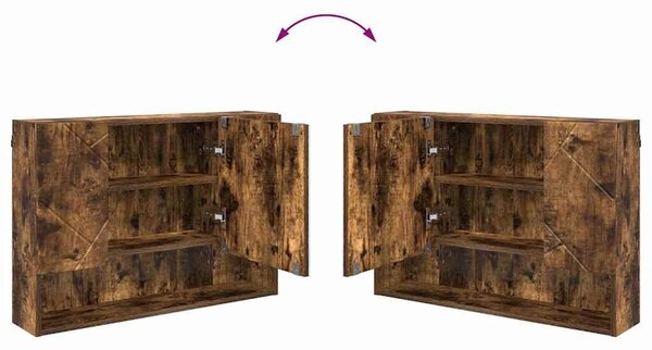 VidaXL Fürdőszoba bútor szett 2 pcs Füstölt tölgy 76.5 x 35 x 64 cm