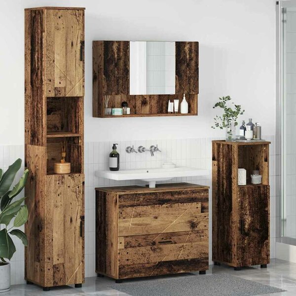 VidaXL Fürdőszoba bútor szett 4 pcs Régi fa 30 x 35 x 192 cm Faanyag