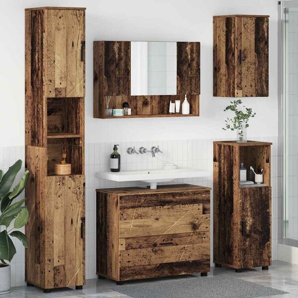 VidaXL Fürdőszoba bútor szett 5 pcs Régi fa 30 x 35 x 192 cm Faanyag
