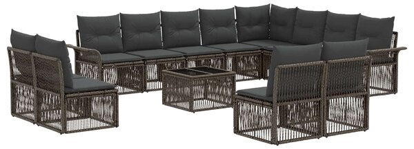VidaXL Kerti Kanapé Szett 13 pcs Szürke polirattan