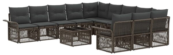 VidaXL Kerti Kanapé Szett 12 pcs Szürke polirattan