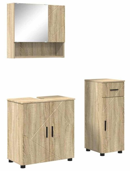 VidaXL Fürdőszoba bútor szett 3 pcs sonoma tölgy 61 x 35 x 64 cm
