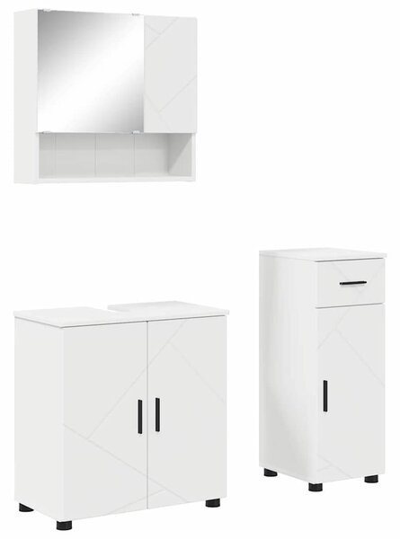 VidaXL Fürdőszoba bútor szett 3 pcs Fehér 61 x 35 x 64 cm Faanyag