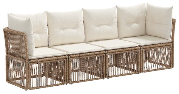 VidaXL Kerti Kanapé Szett 4 pcs Bézs polirattan