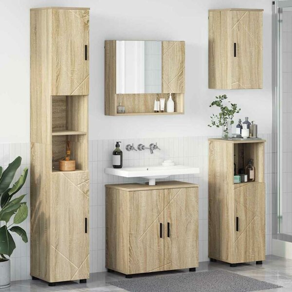 VidaXL Fürdőszoba bútor szett 5 pcs sonoma tölgy 61 x 35 x 64 cm