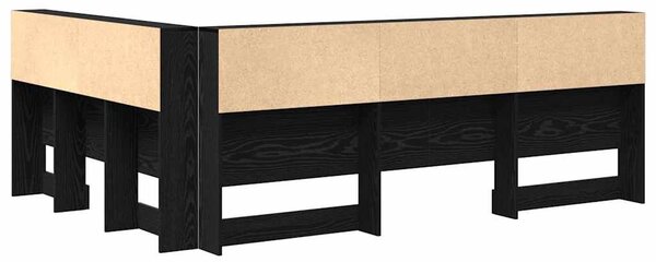 VidaXL Tároló fejtámla polcokkal tárolóval Musta tammi 160 cm Faanyag