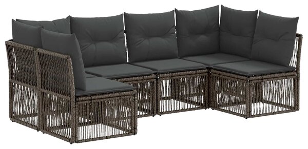 VidaXL Kerti Kanapé Szett 6 pcs Szürke polirattan
